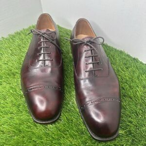 George Cleverley "Charles" Bespoke Men's Oxford Dress Cap-Toe Shoes Brown US11.5